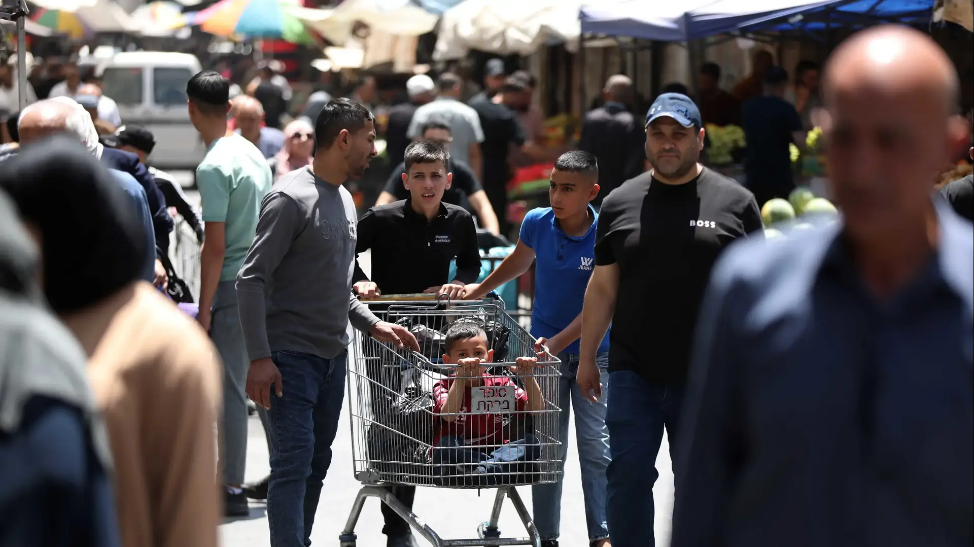 פלסטינים קונים בשוק לקראת חג הקורבן בחברון שבגדה המערבית
5 ביוני 2025 פלסטינים קונים בשוק לקראת חג הקורבן בחברון שבגדה המערבית
5 ביוני 2025