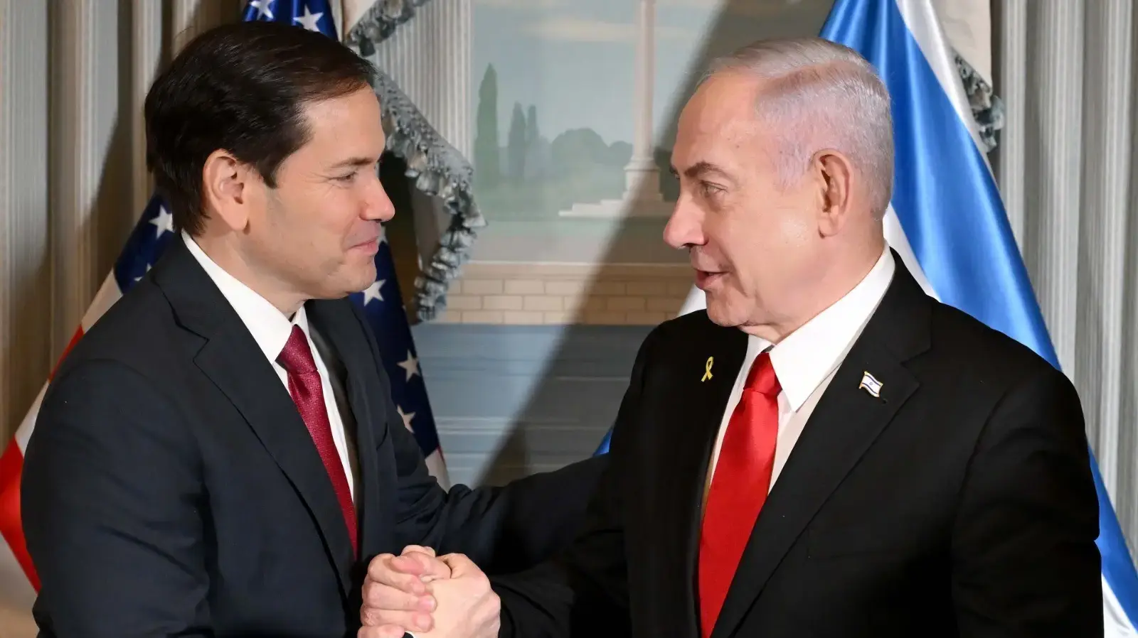 ראש הממשלה בנימין נתניהו בפגישה בבלייר האוס בוושינגטון עם מזכיר המדינה האמריקני, מרקו רוביו, 8 ביולי 2025 ראש הממשלה בנימין נתניהו בפגישה בבלייר האוס בוושינגטון עם מזכיר המדינה האמריקני, מרקו רוביו, 8 ביולי 2025