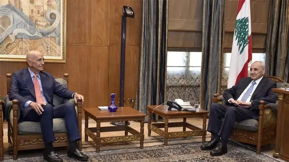 פגישת השליח ברק ויו"ר הפרלמנט של לבנון, נביה ברי. 22 ביולי 2025 פגישת השליח ברק ויו"ר הפרלמנט של לבנון, נביה ברי. 22 ביולי 2025