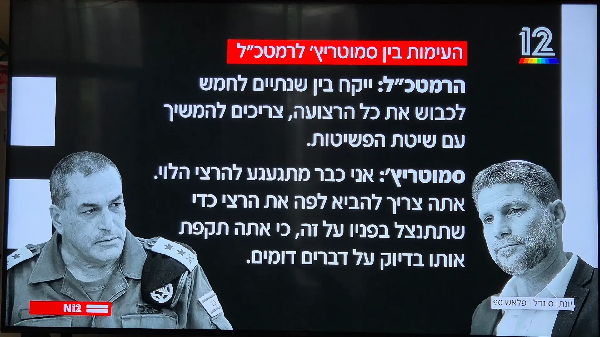 חשיפ ירון אברהם בחדשות 12, העימות בישיבת הממשלה בין סמוטריץ' לרמטכ"ל חשיפ ירון אברהם בחדשות 12, העימות בישיבת הממשלה בין סמוטריץ' לרמטכ"ל
