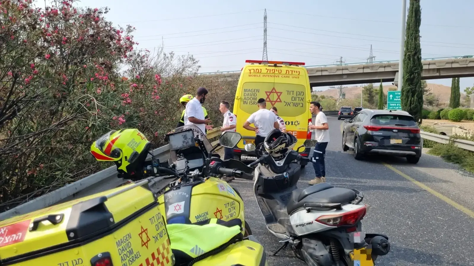 רוכב אופנוע נהרג בכביש 1 במחלף גנות . 12 באוגוסט 2025