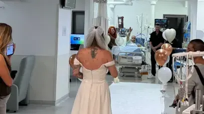 קטרינה התחתנה ליד מיטת אביה החולה בבי"ח אסותא אשדוד קטרינה התחתנה ליד מיטת אביה החולה בבי"ח אסותא אשדוד