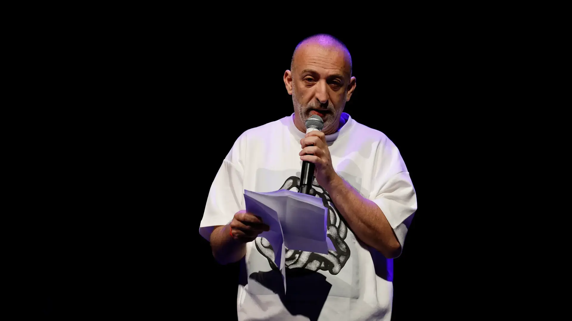הבמאי והמנהל האמנותי לשעבר של הבימה, משה קפטן, באירוע פרידה שנערך לו עם סיום תפקידו בתיאטרון, 24 באוגוסט 2025