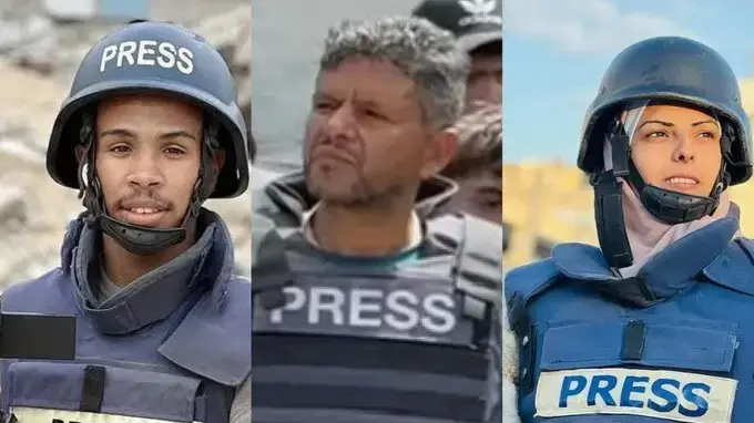 שלושה מהעיתונאים שנהרגו בתקיפת צה"ל על בית החולים נאסר בחאן יונס