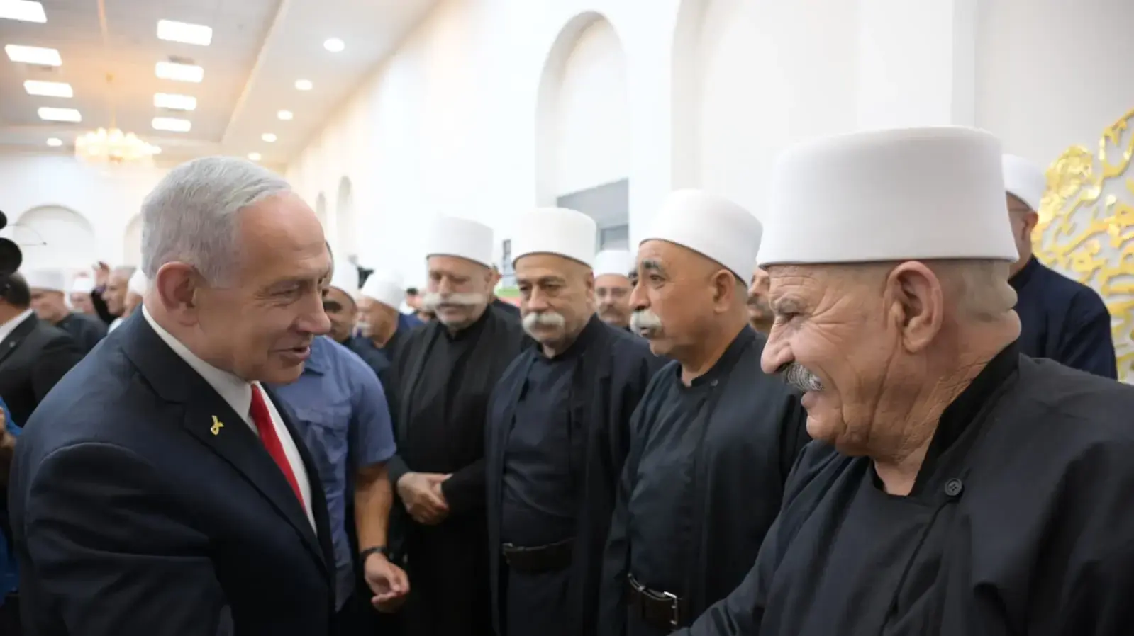 רה"מ בנימין נתניהו נפגש עם מנהיגה הרוחני של העדה הדרוזית בישראל, השייח׳ מוואפק טריף, ועם ראשי העדה הדרוזית, ג'וליס, 28 באוגוסט 2025 רה"מ בנימין נתניהו נפגש עם מנהיגה הרוחני של העדה הדרוזית בישראל, השייח׳ מוואפק טריף, ועם ראשי העדה הדרוזית, ג'וליס, 28 באוגוסט 2025