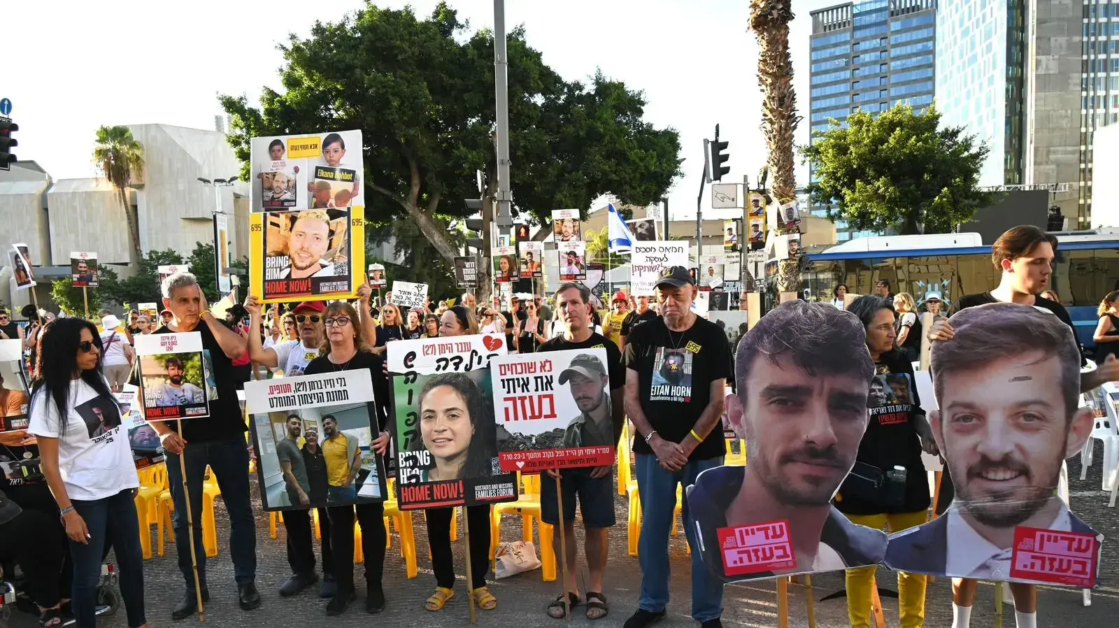 משפחות החטופים מול ישיבת הקבינט, 31 באוגוסט 2025