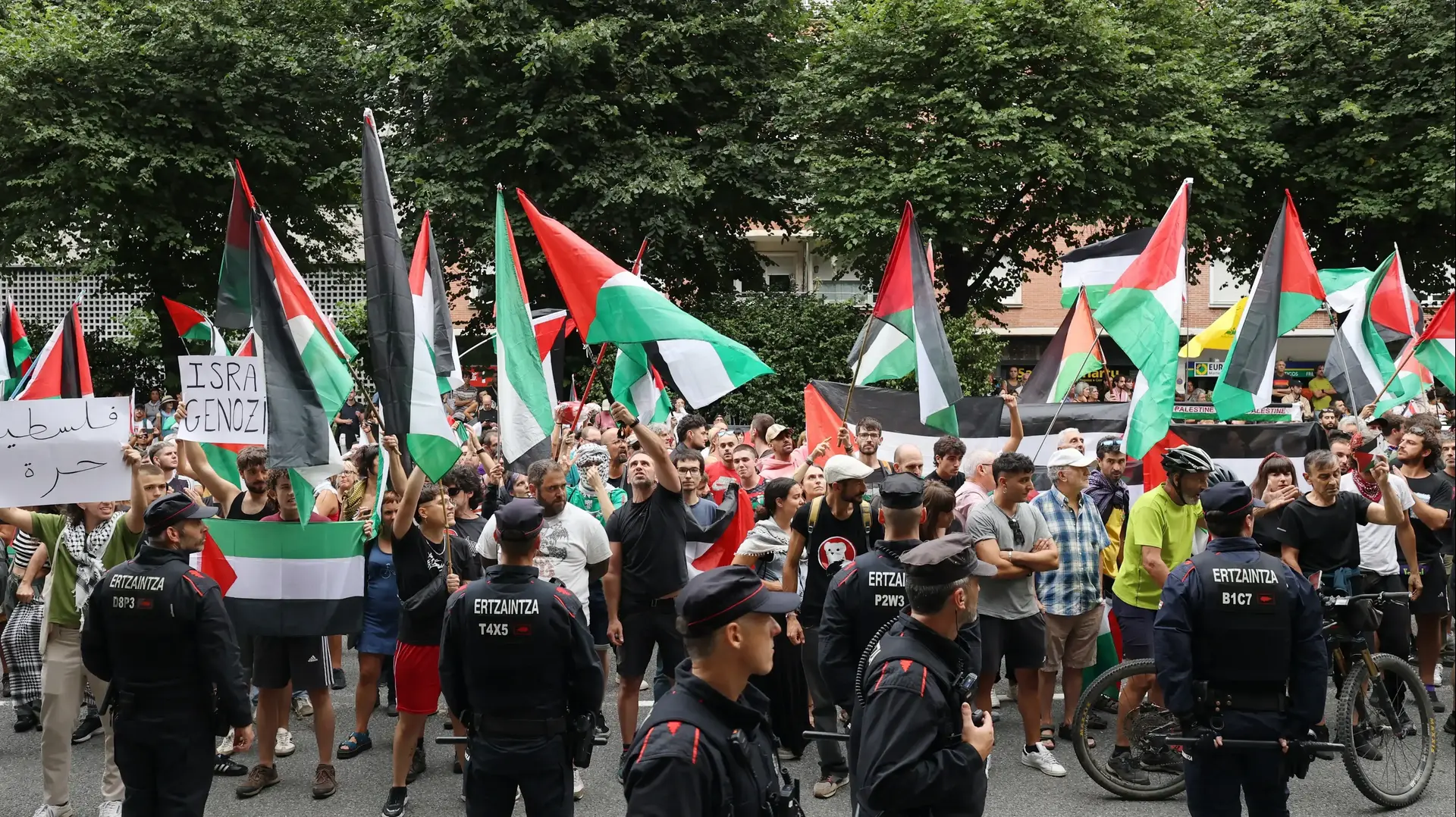 מפגינים פרו פלסטינים בבילבאו, וואלטה אספניה