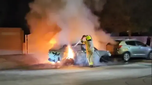 הצתת הרכבים ביישוב עומר הצתת הרכבים ביישוב עומר