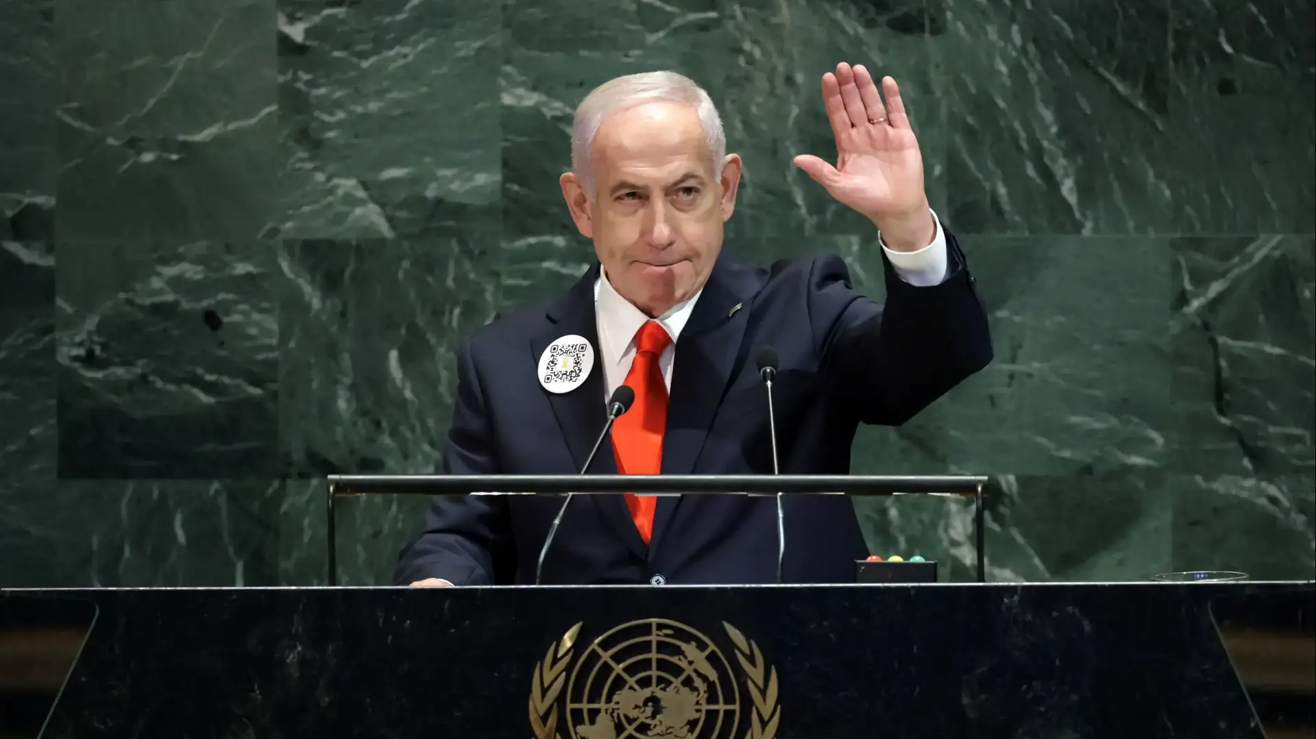 רה"מ בנימין נתניהו נואם בעצרת הכללית ה-80 של האו"ם, 26 בספטמבר 2025 רה"מ בנימין נתניהו נואם בעצרת הכללית ה-80 של האו"ם, 26 בספטמבר 2025