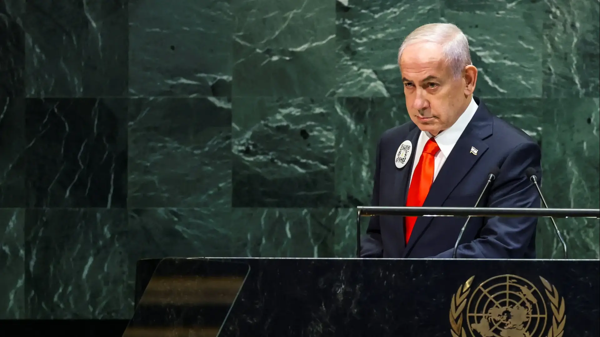 רה"מ בנימין נתניהו נואם בעצרת הכללית ה-80 של האו"ם, 26 בספטמבר 2025