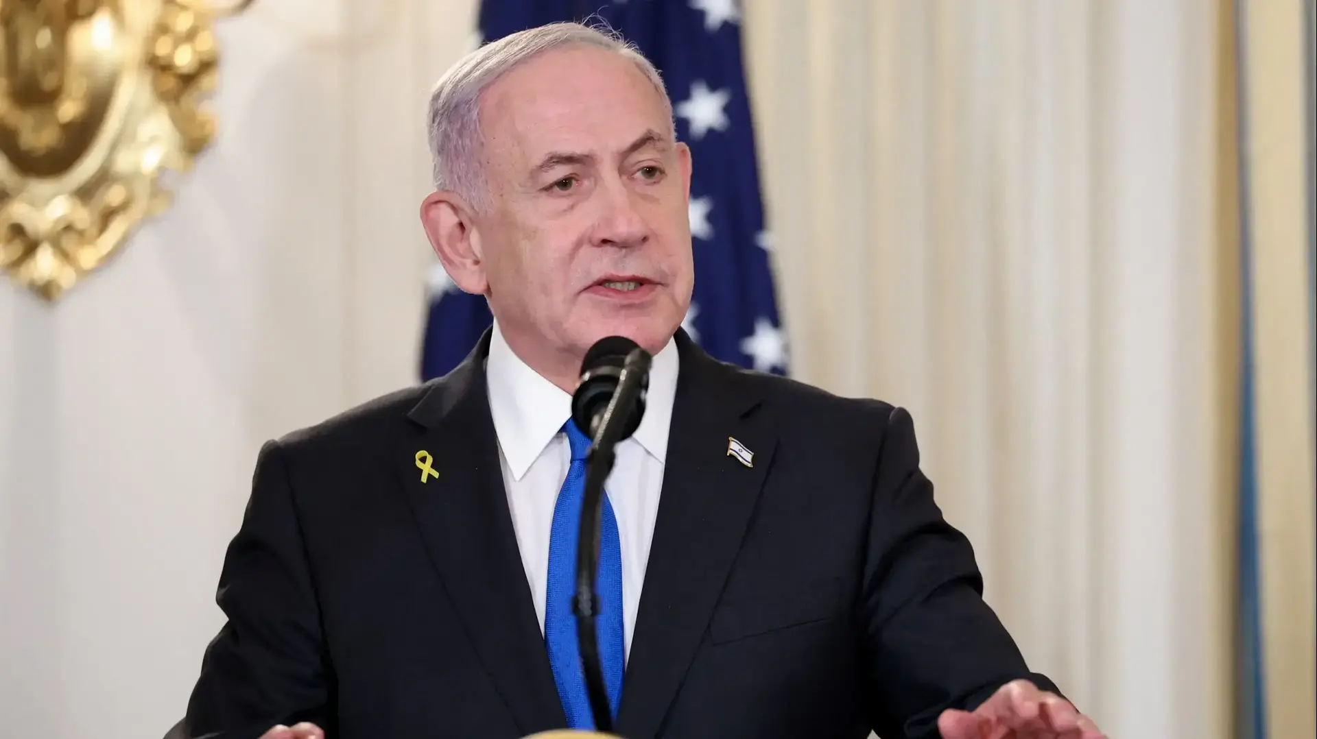 מסיבת עיתונאים של רה"מ נתניהו ונשיא ארה"ב טראמפ, אולם הנשפים בבית הלבן, 29 בספטמבר 2025 מסיבת עיתונאים של רה"מ נתניהו ונשיא ארה"ב טראמפ, אולם הנשפים בבית הלבן, 29 בספטמבר 2025
