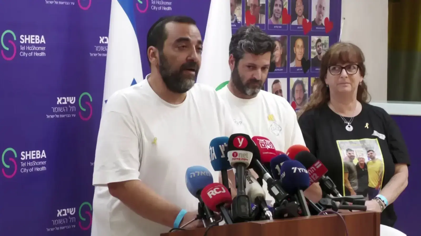 הצהרת משפחות החטופים, אבי אוחנה, בית החולים שיבא. 14 באוקטובר 2025 הצהרת משפחות החטופים, אבי אוחנה, בית החולים שיבא. 14 באוקטובר 2025