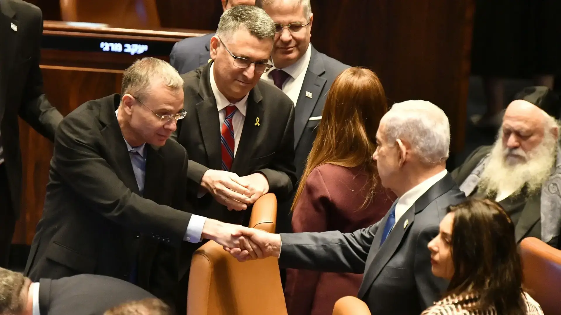 רה"מ בנימין נתניהו,יריב לוין, מירי רגב,גדעון סער, יואב קיש,  פתיחת מושב הכנסת, 20 באוקטובר 2025