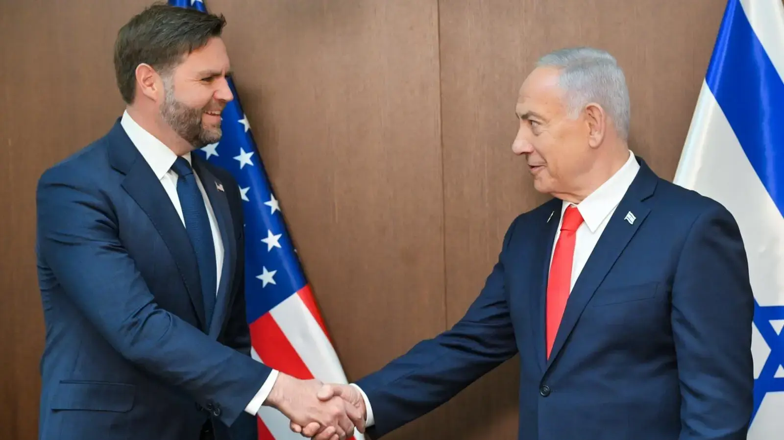 סגן נשיא ארצות הברית עם ראש הממשלה בנימין נתניהו בביקורו בישראל. 22 באוקטובר 2025