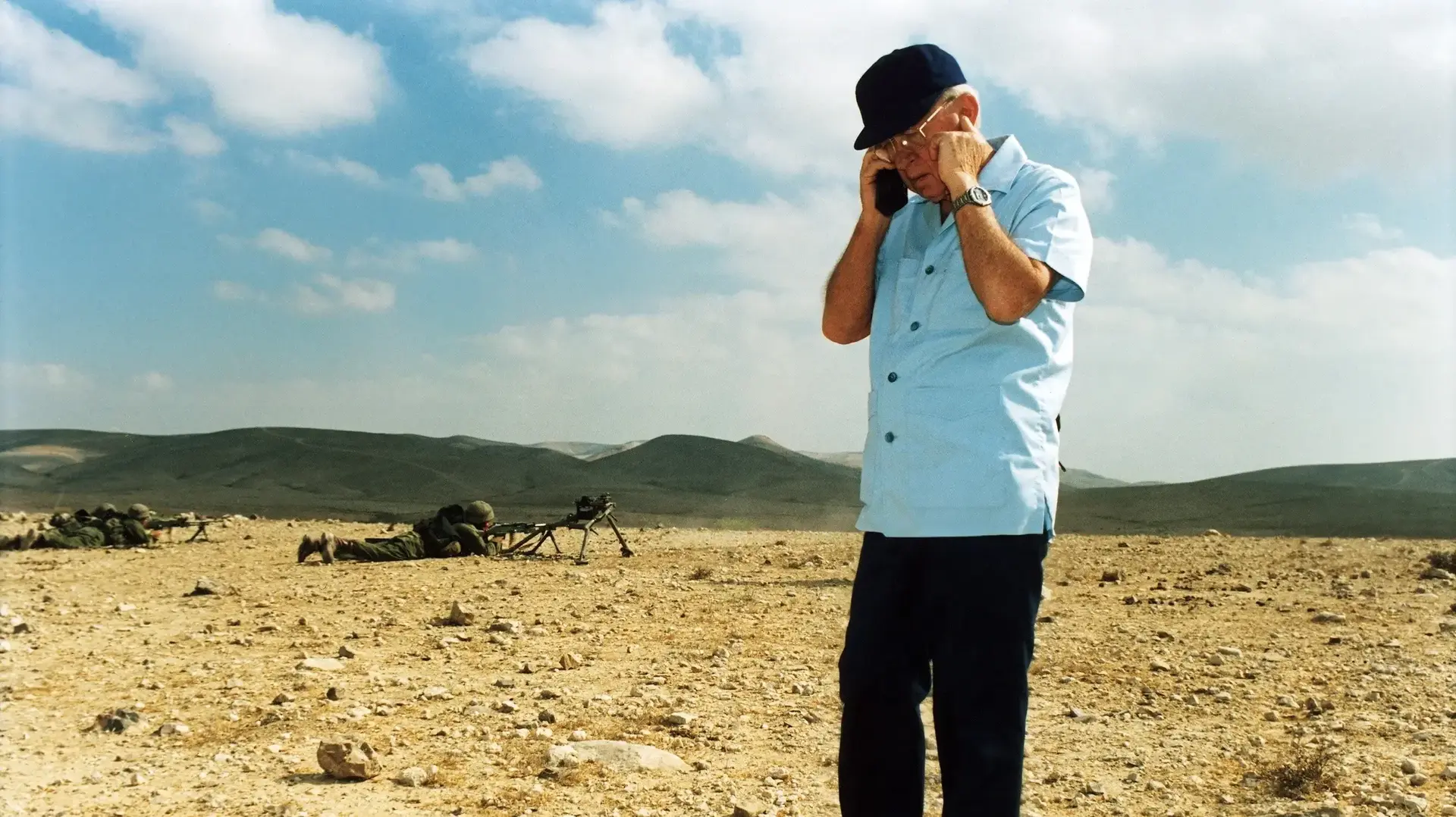 יצחק רבין בתרגיל בערד, 19 בספטמבר 1995

