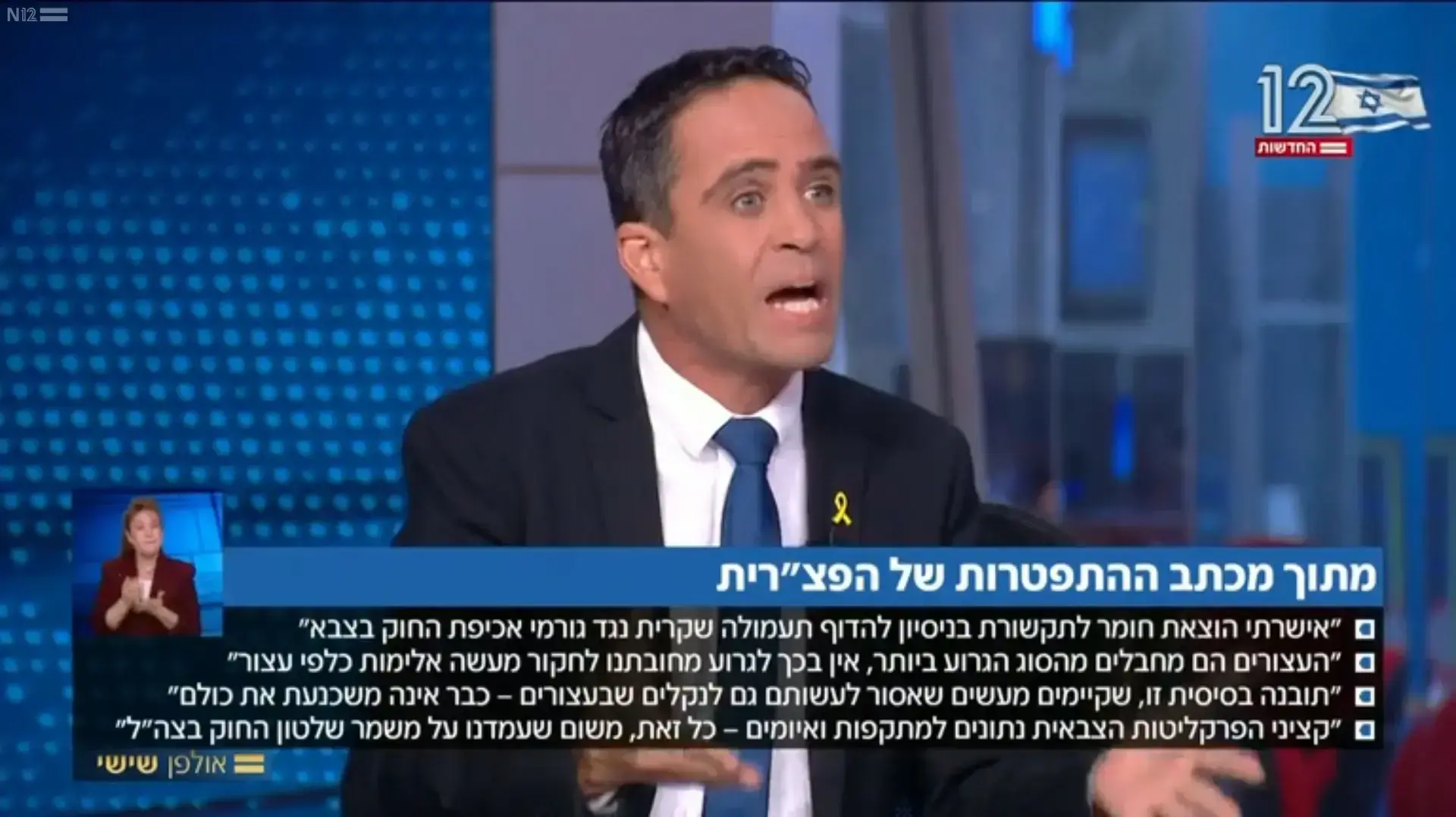 אלמוג בוקר וגיא פלג בעימות מתוך אולפן שישי חדשות 12