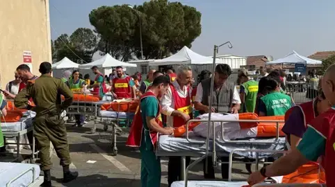 תרגיל רעידת אדמה בבי"ח הדסה תרגיל רעידת אדמה בבי"ח הדסה