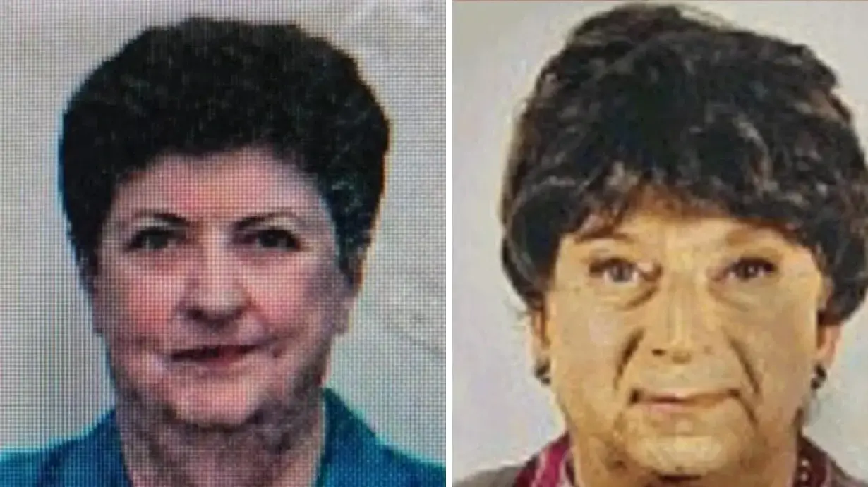 האימא (משמאל) והבן המחופש לה (ימין)