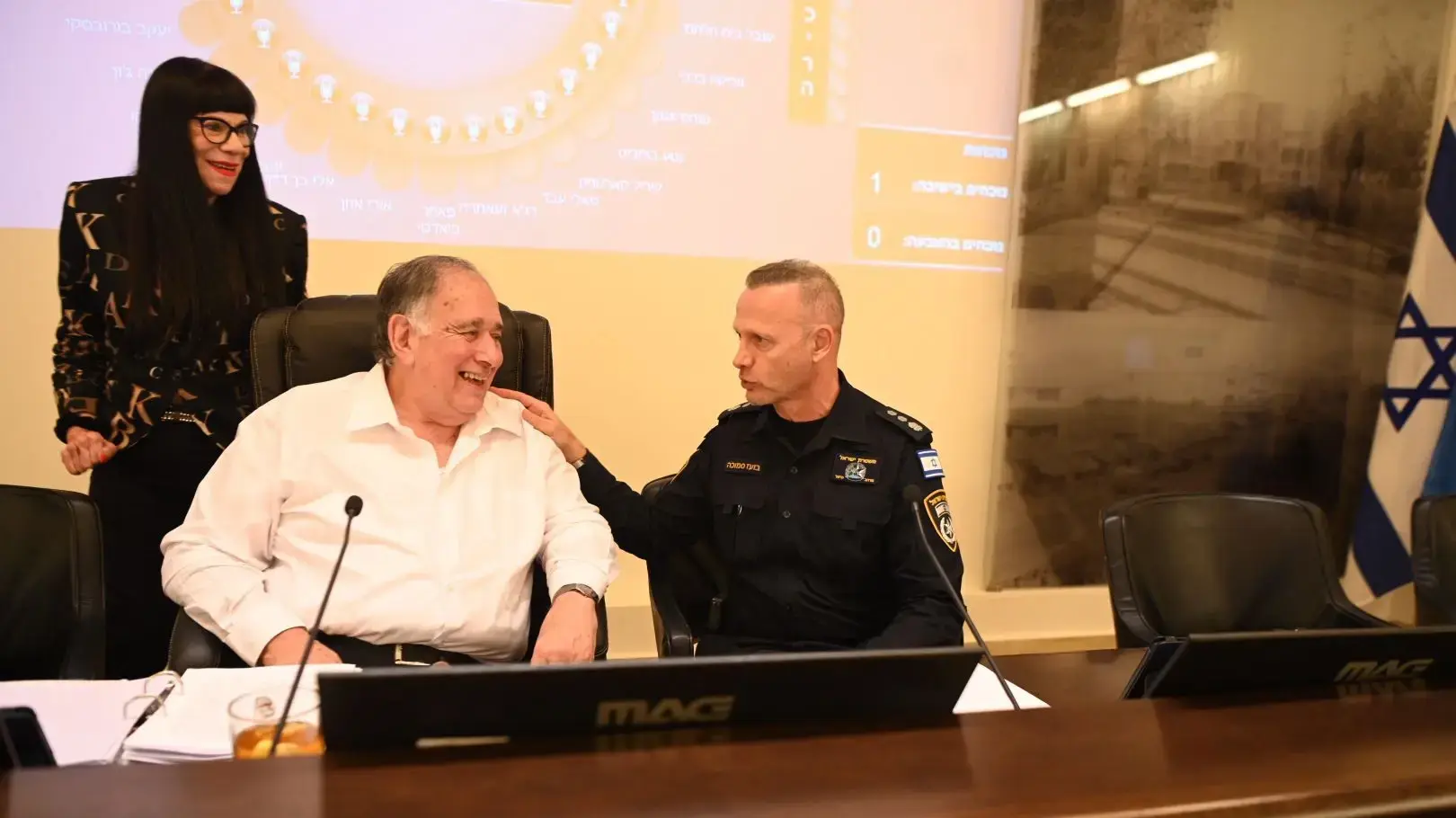 מפקד המרחב בועז סמוכה עם ראש העיר חיפה יונה יהב