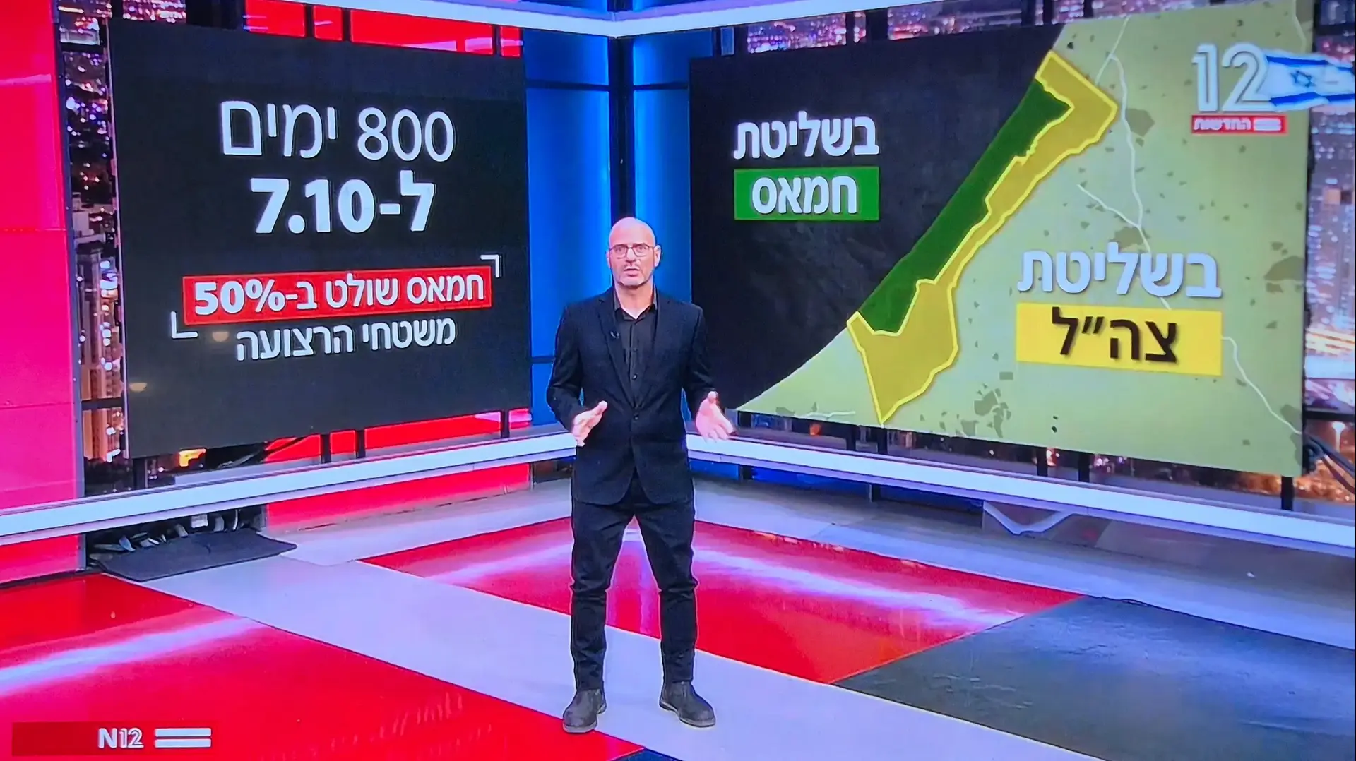אוהד חמו מסכם 800 ימים למלחמה, חדשות 12 אוהד חמו מסכם 800 ימים למלחמה, חדשות 12
