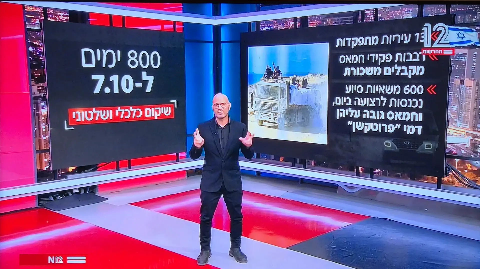 אוהד חמו מסכם 800 ימים למלחמה, חדשות 12 אוהד חמו מסכם 800 ימים למלחמה, חדשות 12