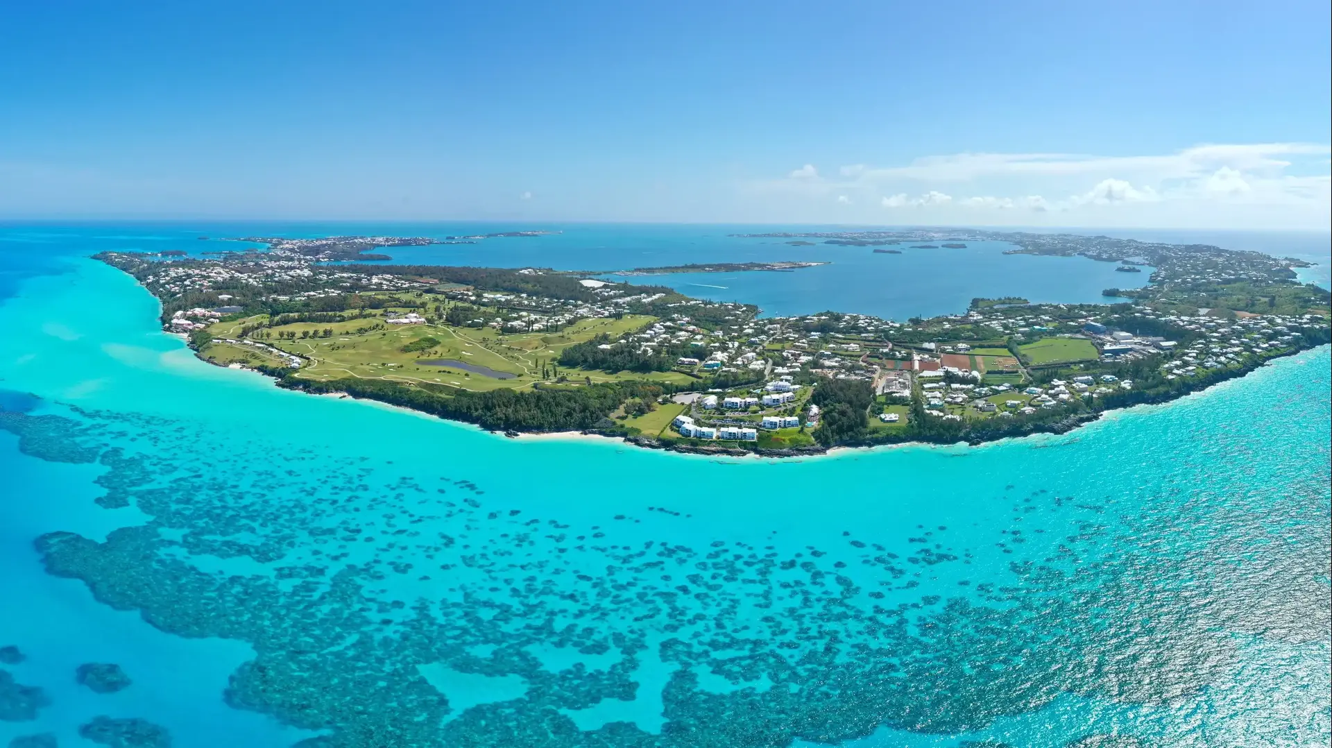 Remote Bermuda island in the middle of the Atlantic Ocean
