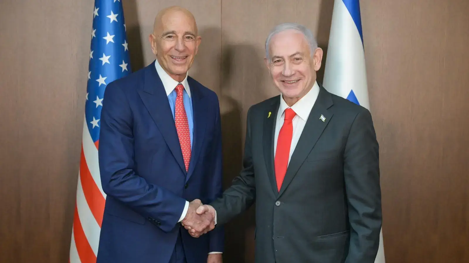 ראש הממשלה בנימין נתניהו נפגש עם שגריר ארה״ב בטורקיה והשליח המיוחד לסוריה, טום ברק, 15 בדצמבר 2025 ראש הממשלה בנימין נתניהו נפגש עם שגריר ארה״ב בטורקיה והשליח המיוחד לסוריה, טום ברק, 15 בדצמבר 2025
