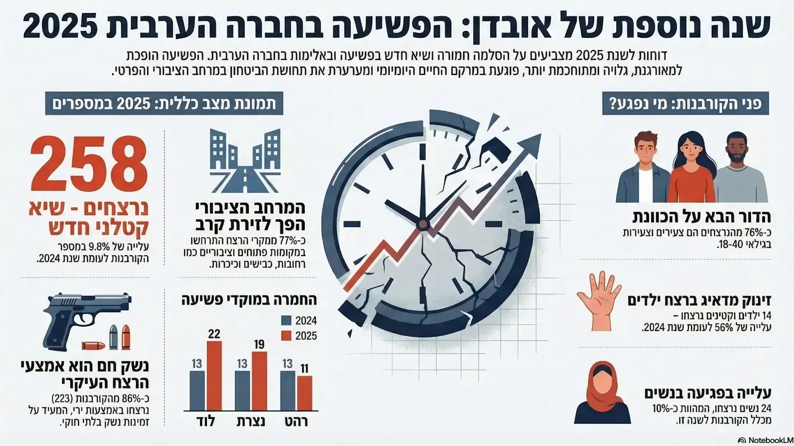 שנה נוספת של אובדן: הפשיעה בחברה הערבית 2025 שנה נוספת של אובדן: הפשיעה בחברה הערבית 2025