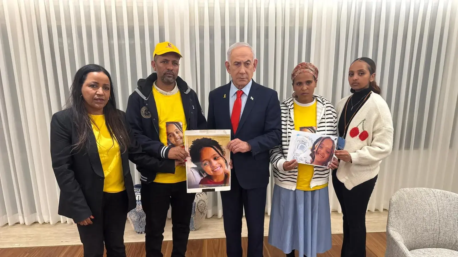 ראש הממשלה בנימין נתניהו נפגש עם משפחתה של הילדה היימנוט קסאו, 5 בינואר 2026