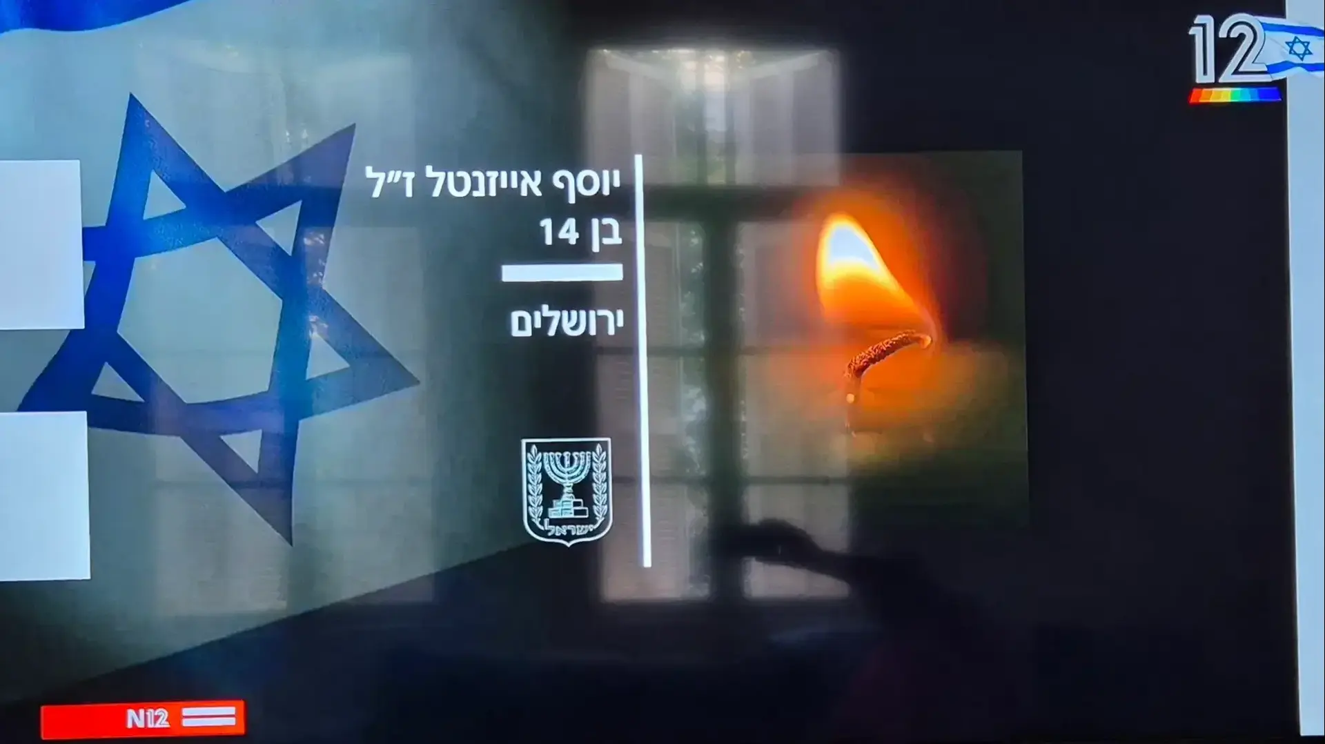 שקופית אבל בחדשות 12 על מותו של הנער החרדי בהפגנה בירושלים שקופית אבל בחדשות 12 על מותו של הנער החרדי בהפגנה בירושלים