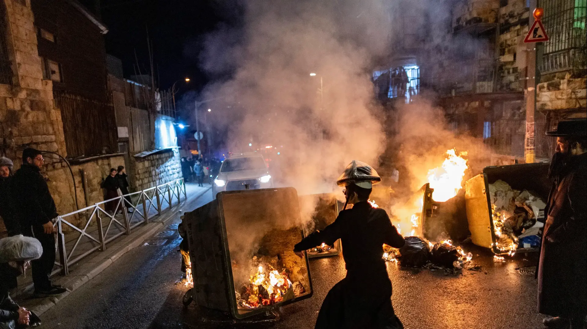 מחאות חרדים נגד הכוונה לבצע נתיחה בפעוטות שמתו בפעוטון, ירושלים, 19 בינואר 2026