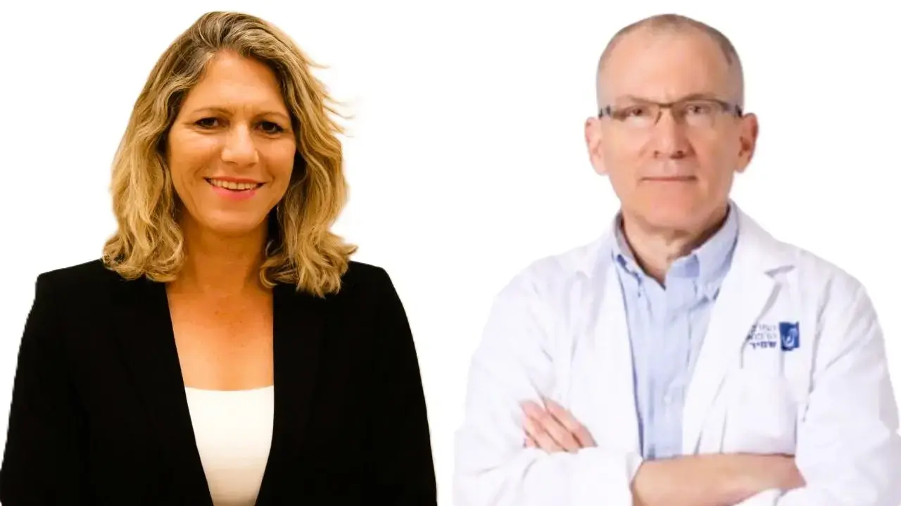 פרופ אסנת לבציון קורח, מנכ"לית המרכז הרפואי שמיר ופרופ' יורם אנקשטיין, מנהל מחלקה אורתופדית ב' בבית החולים