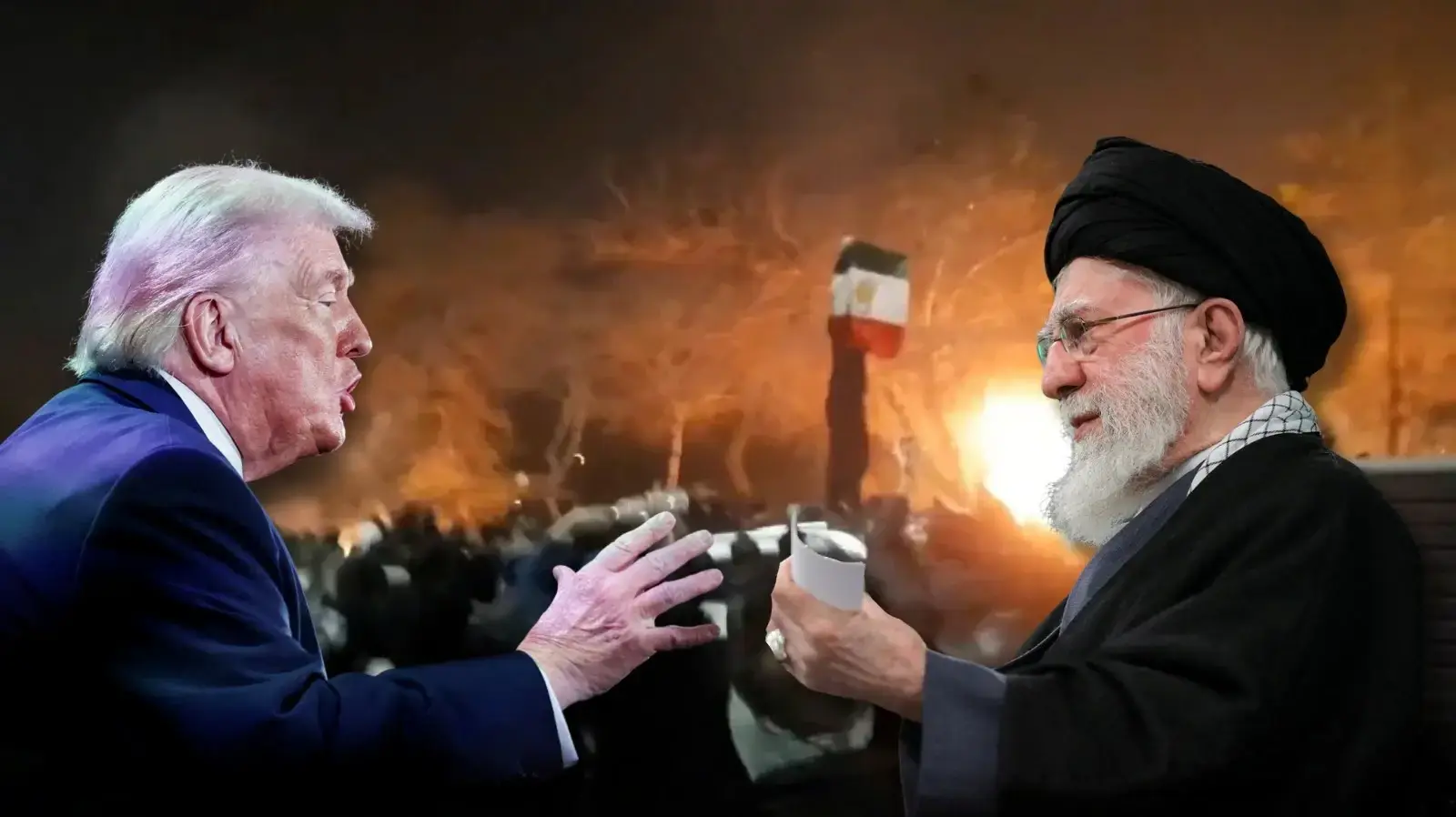 נשיא ארה"ב דונלד טראמפ נושא דברים במשרד האוצר האמריקאי בוושינגטון והמנהיג העליון של איראן עלי חמינאי נואם בפגישה בטהרן, איראן 

ינואר 2026