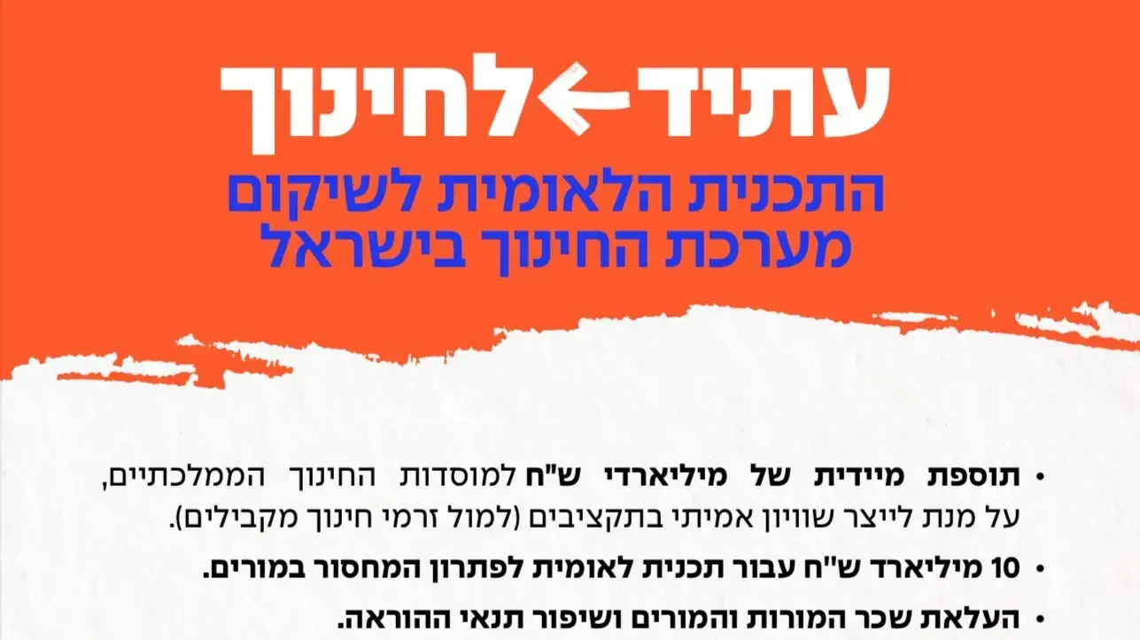 מצע יש עתיד בתחום החינוך מצע יש עתיד בתחום החינוך