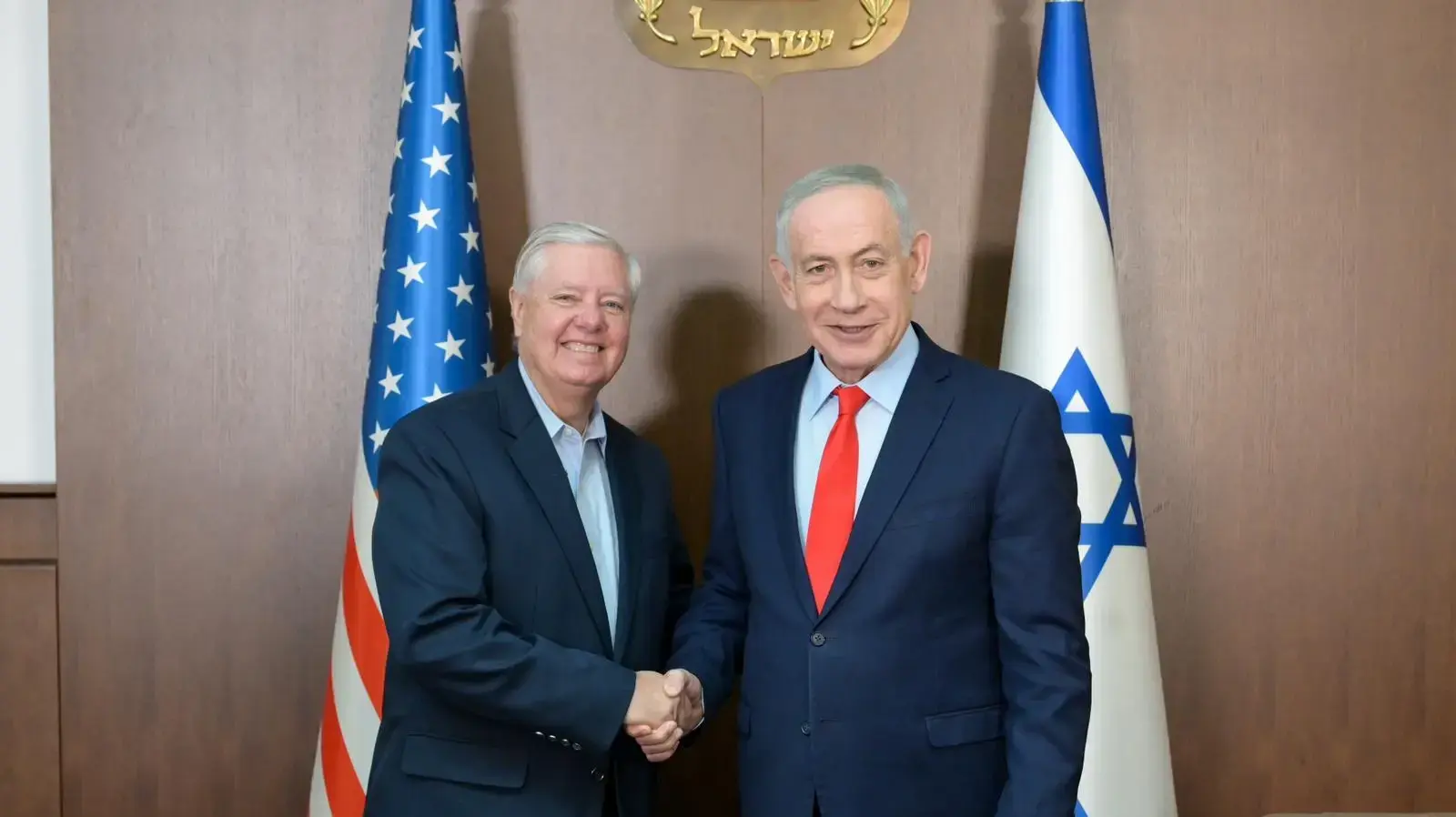 ראש הממשלה בנימין נתניהו נפגש בלשכתו בירושלים עם הסנאטור האמריקני לינדזי גרהאם, 16 בפברואר 2026