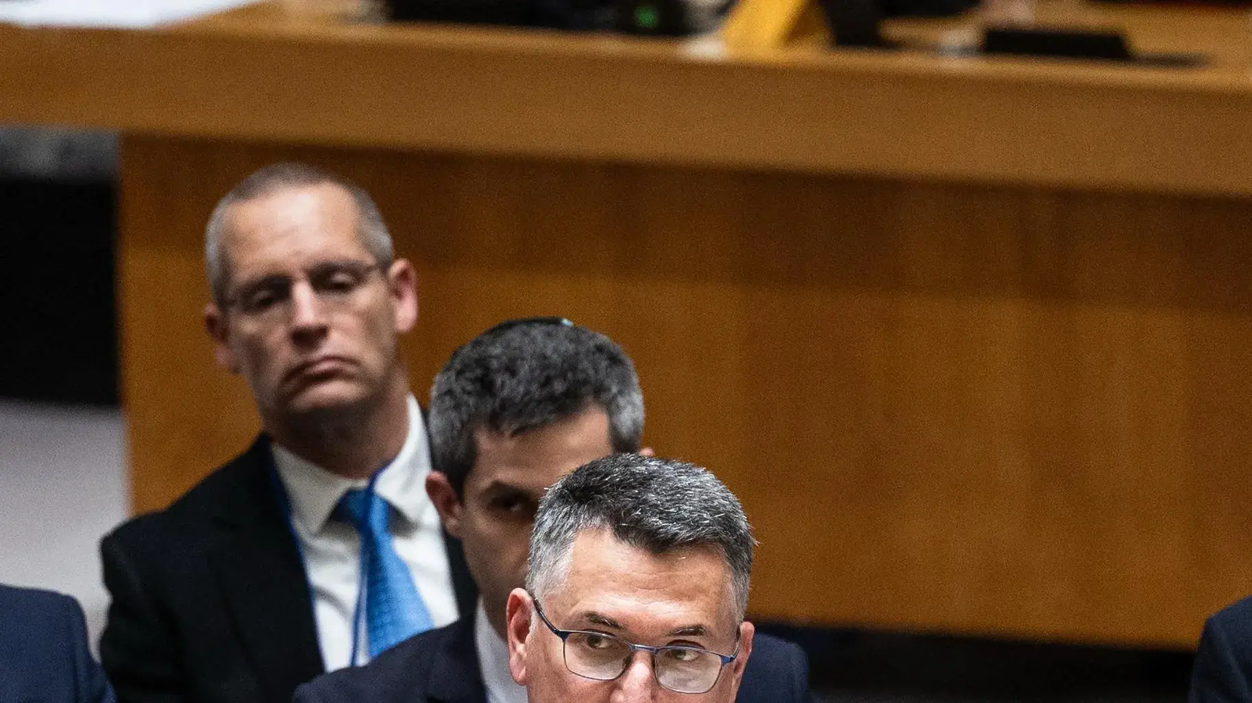 שר החוץ גדעון סער בדיון מועצת הביטחון של האו״ם. 19 בפברואר 2026