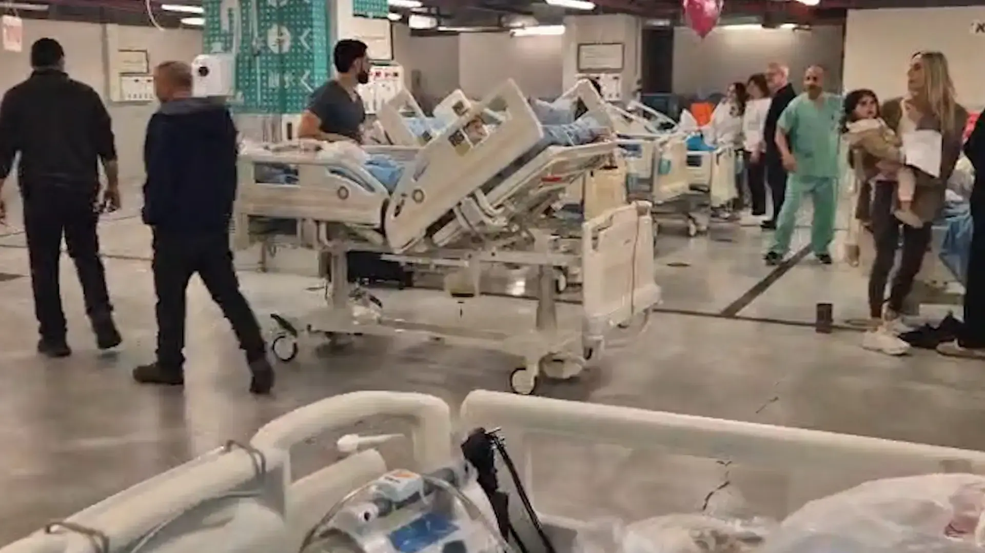 ירידה לתת קרקע בבית החולים איכילוב בתל אביב נוכח המצב הביטחוני