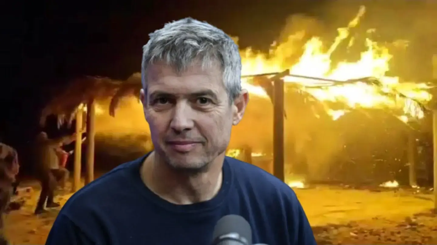 יועז הנדל על רקע שריפת המצפה שהוקם לזכר לירן אלמוסנינו ויפתח גורני