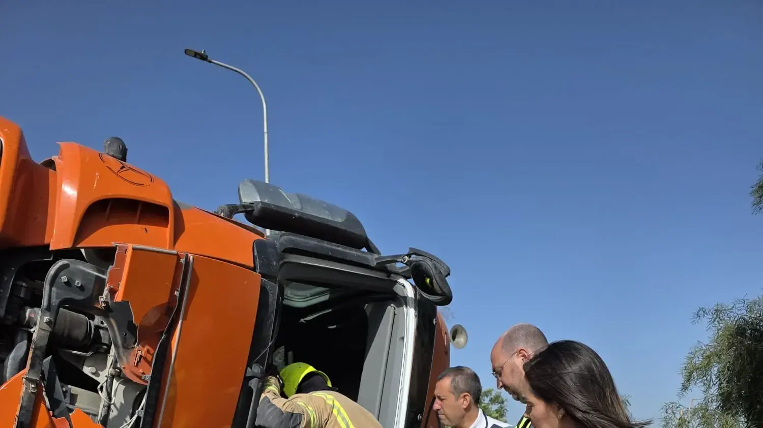 תאונה שהתרחשה בזמן האזעקה באזור לטרון. תאונה שהתרחשה בזמן האזעקה באזור לטרון.