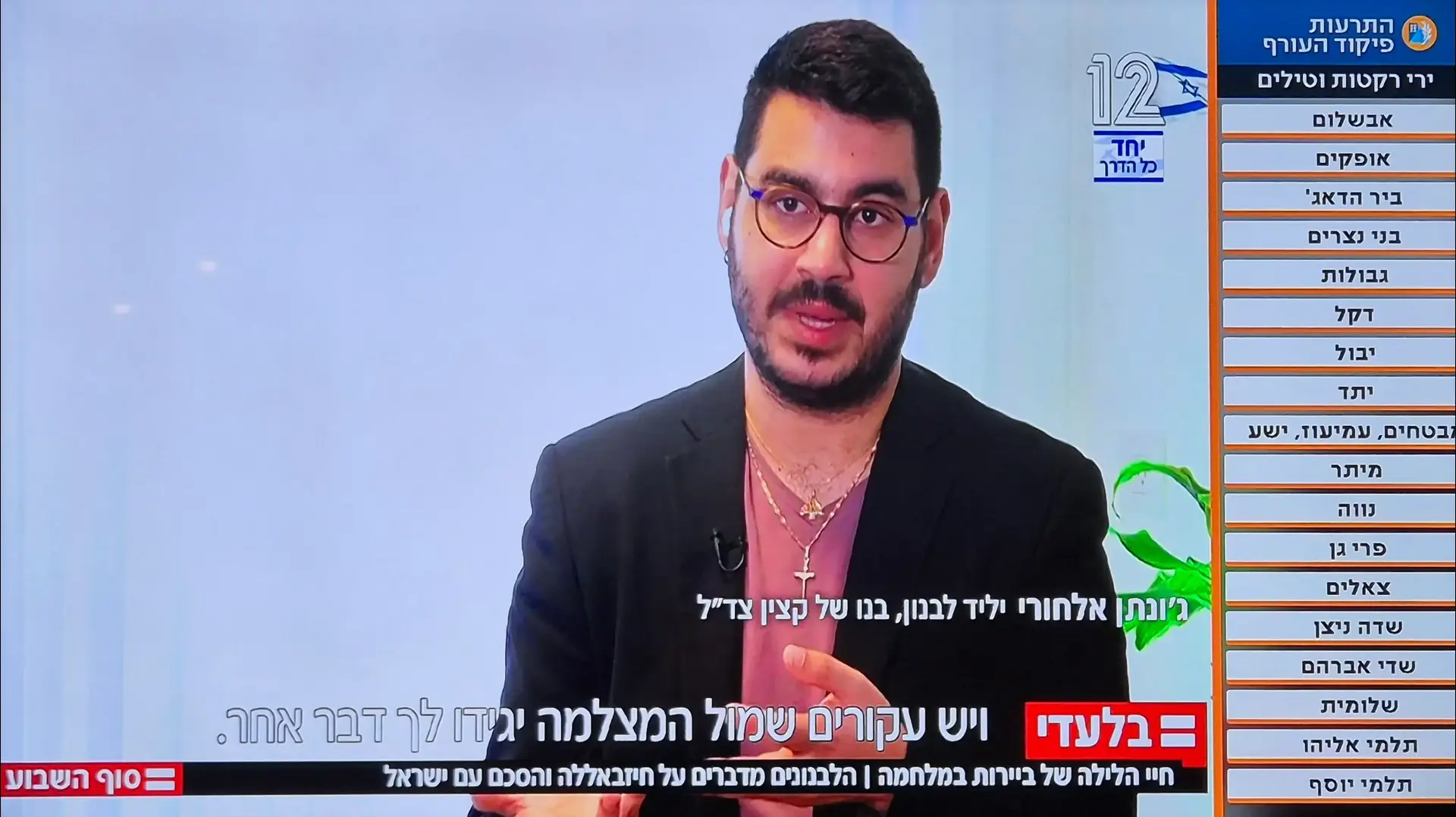 ג'ונתן אלחורי מתוך כתבתו של דני הכט חדשות סוף השבוע 12 ג'ונתן אלחורי מתוך כתבתו של דני הכט חדשות סוף השבוע 12