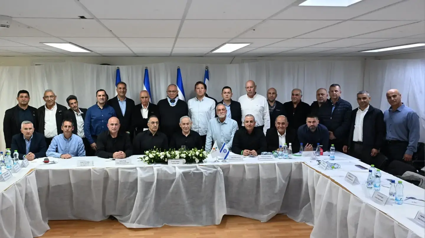 ראש הממשלה בנימין נתניהו בפגישה עם ראשי רשויות מקו העימות, 29.3.26 ראש הממשלה בנימין נתניהו בפגישה עם ראשי רשויות מקו העימות, 29.3.26