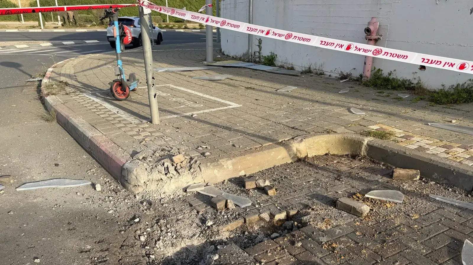 זירת הפגיעה בפתח תקווה זירת הפגיעה בפתח תקווה
