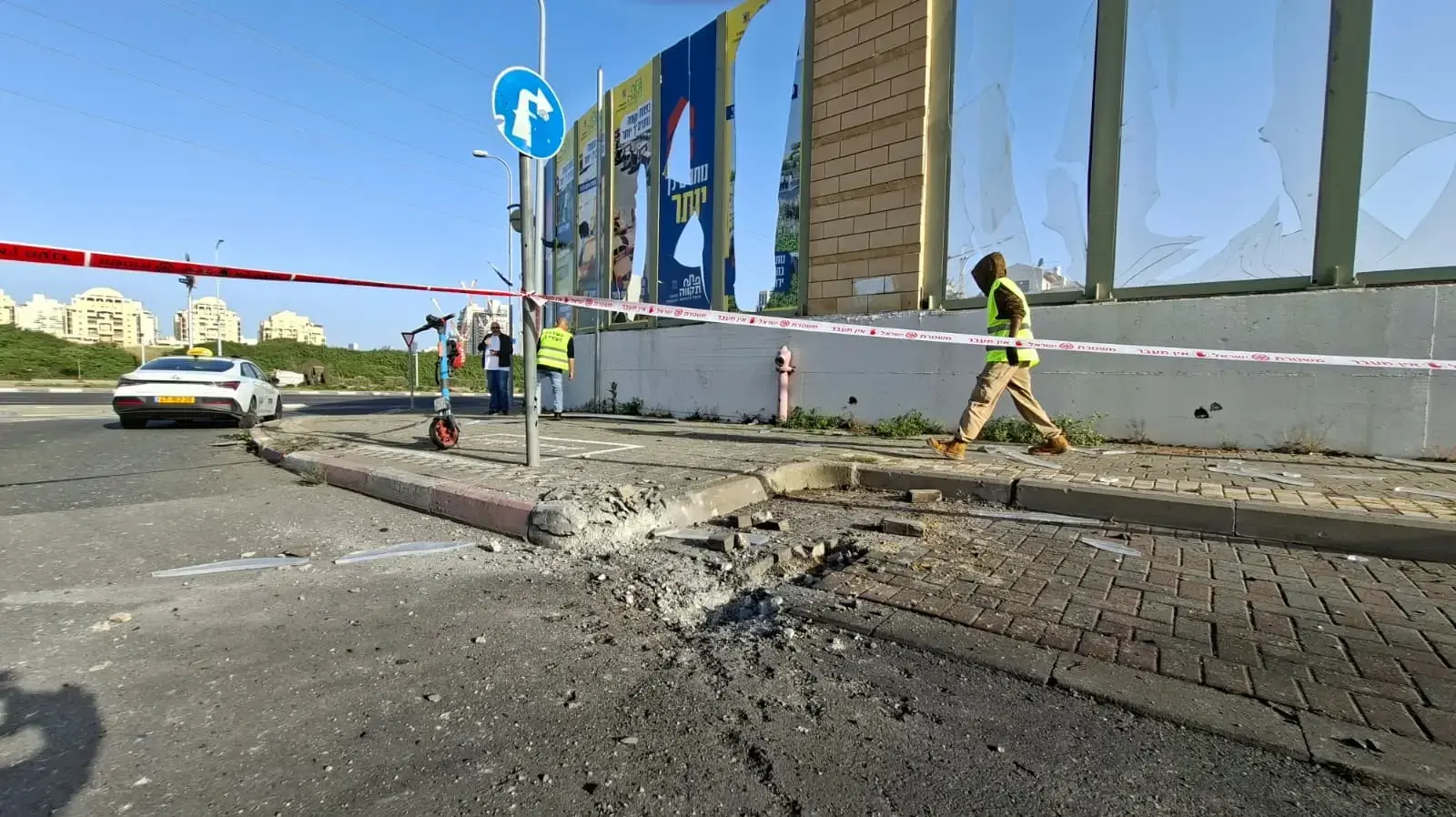 זירת הפגיעה בפתח תקווה זירת הפגיעה בפתח תקווה