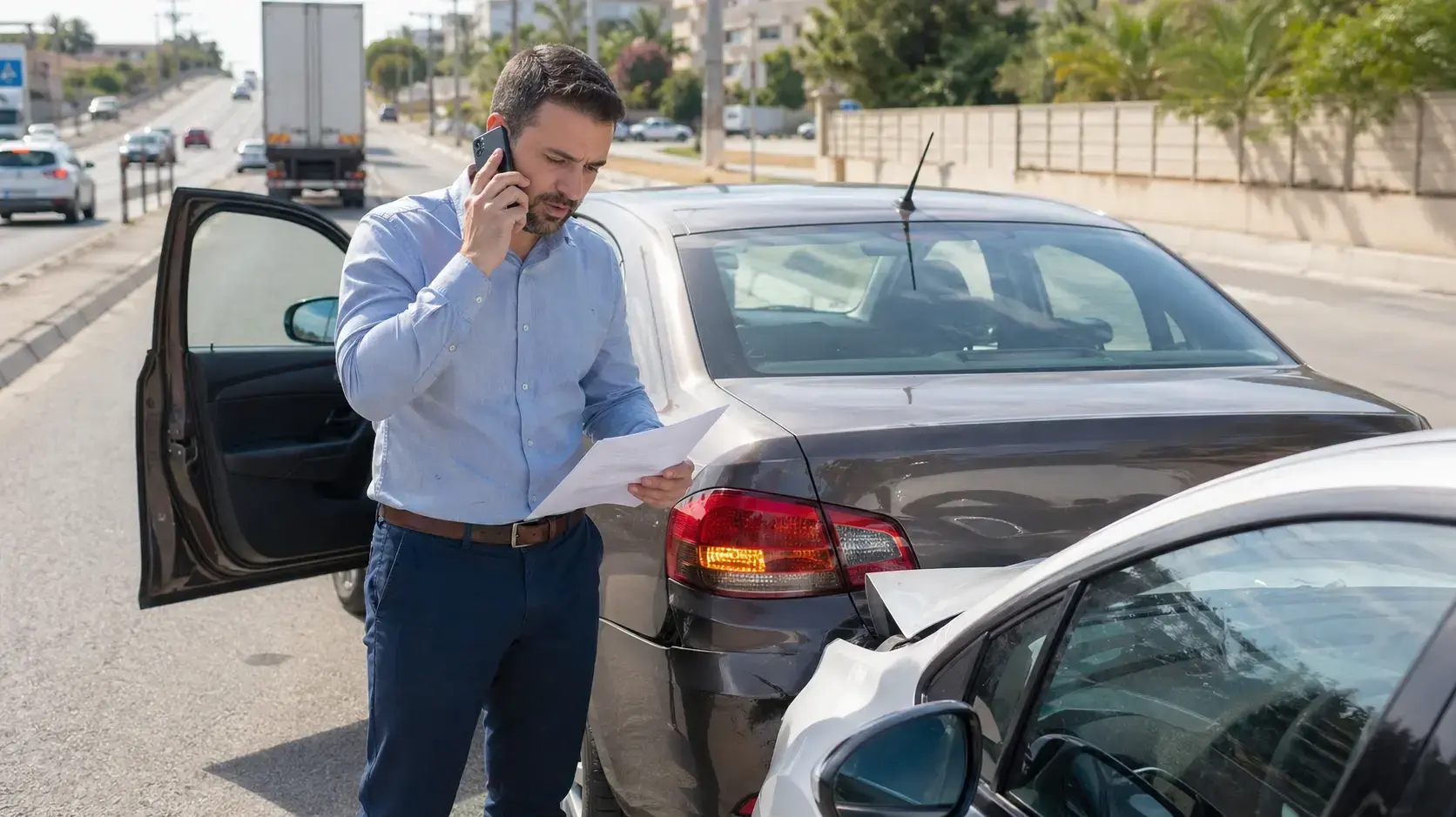 תאונת דרכים בדרך לעבודה