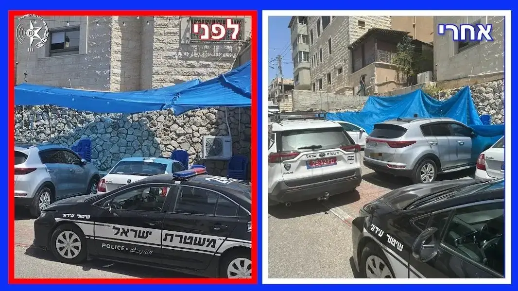 סוכה שהוקמה לקראת שחררו של האסיר שנאשם בקשירת קשר לארגון החמאס סוכה שהוקמה לקראת שחררו של האסיר שנאשם בקשירת קשר לארגון החמאס