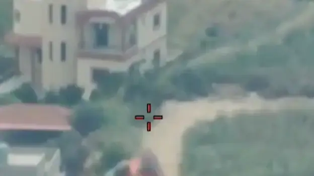 מצורף תיעוד מעין הטיל של חיסול מחבל חיזבאללה בדרום לבנון