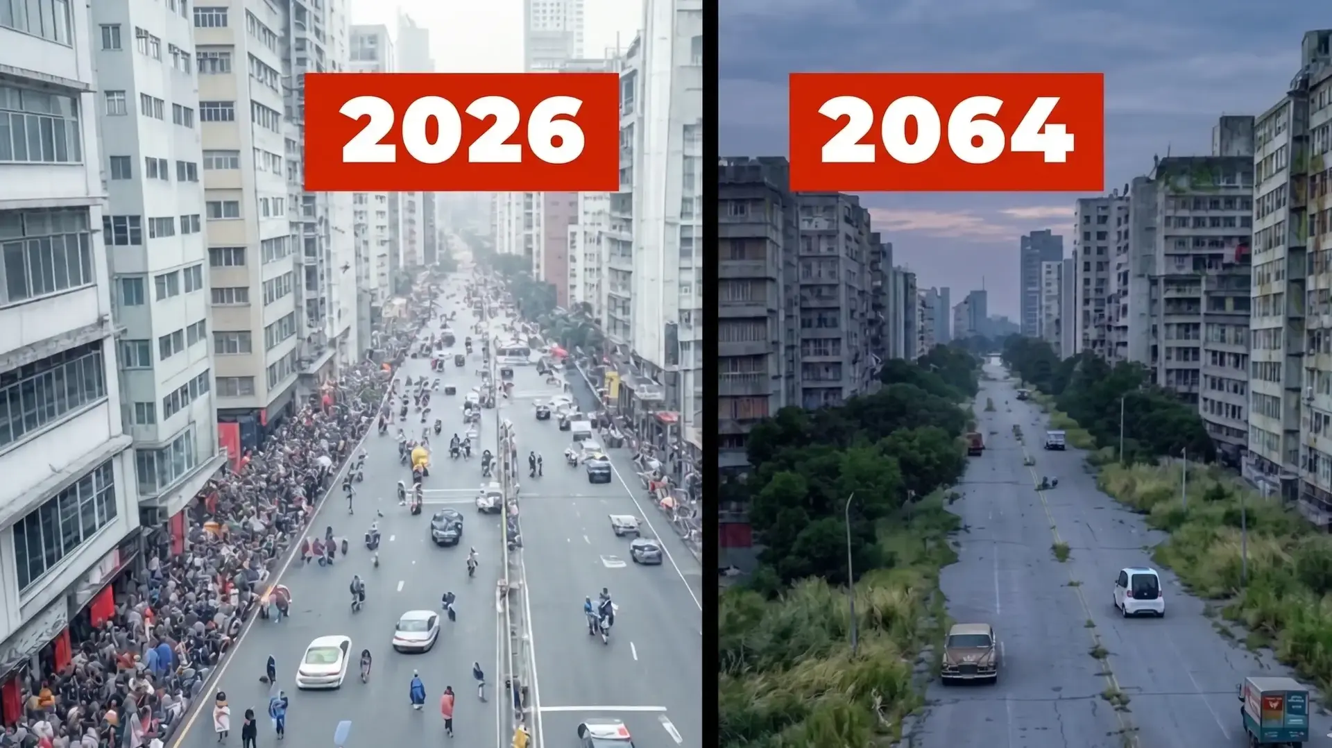 אוכלוסיית כדור הארץ בשנת 2026 מול 2064