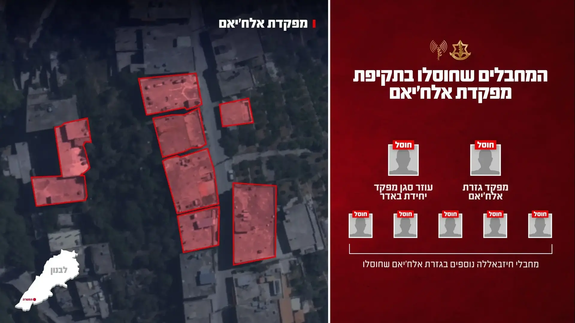 המחבלים שחוסלו בתקיפת מפקדת אלחיאם המחבלים שחוסלו בתקיפת מפקדת אלחיאם