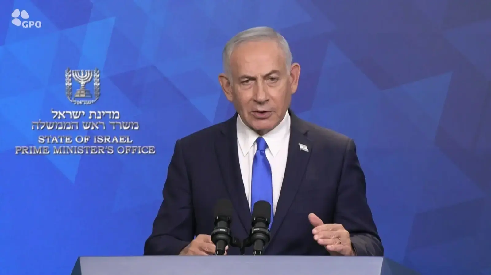 נתניהו בהצהרה לתקשורת עקב הסבב הנוסף מול איראן. 8 ביוני 2026 נתניהו בהצהרה לתקשורת עקב הסבב הנוסף מול איראן. 8 ביוני 2026