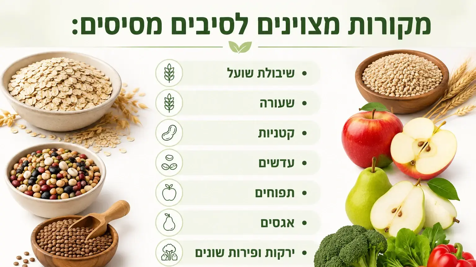 מקורות מצוינים לסיבים מסיסים מקורות מצוינים לסיבים מסיסים